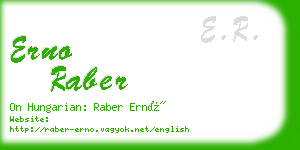 erno raber business card